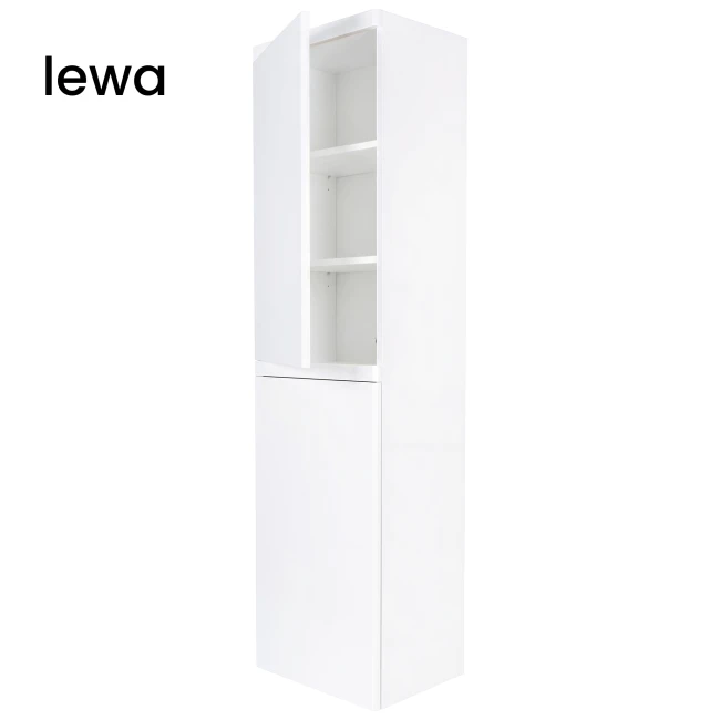 Słupek łazienkowy wiszący 40x150 Aquameb Andora biały mat 3 półki białe wnętrze lewy