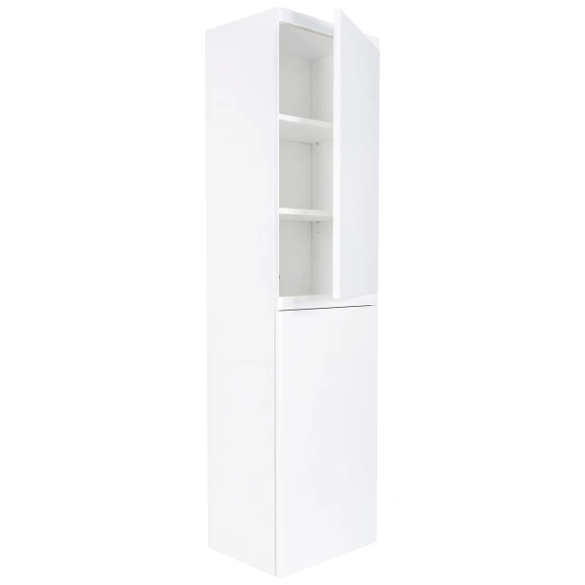 Słupek łazienkowy wiszący 40x150 Aquameb Andora biały mat 3 półki białe wnętrze prawy