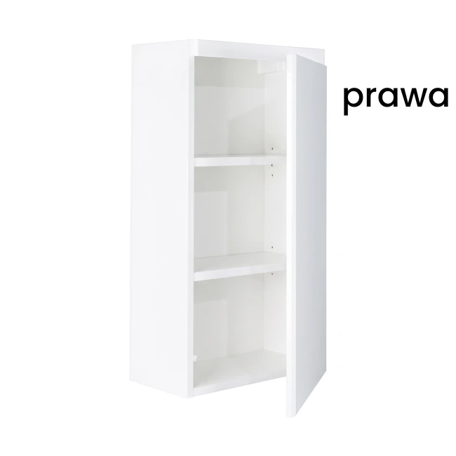 Szafka łazienkowa wisząca 40x75 Aquameb Andora biały mat wnętrze białe otwarta prawy