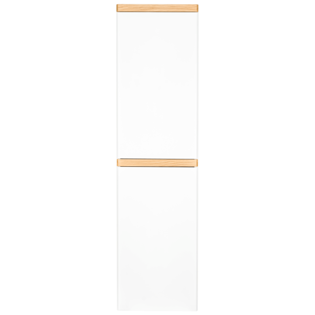 Słupek łazienkowy wiszący 40x150 cm Aquameb Andora biały połysk drewno dębowe