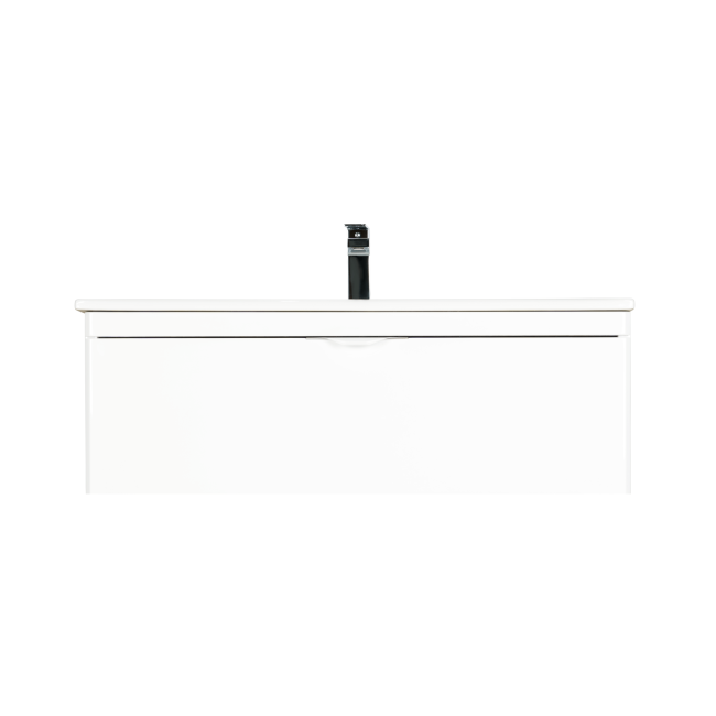 Szafka łazienkowa z umywalką wpuszczaną 80 cm Aquameb Andora biały połysk 1 szuflada
